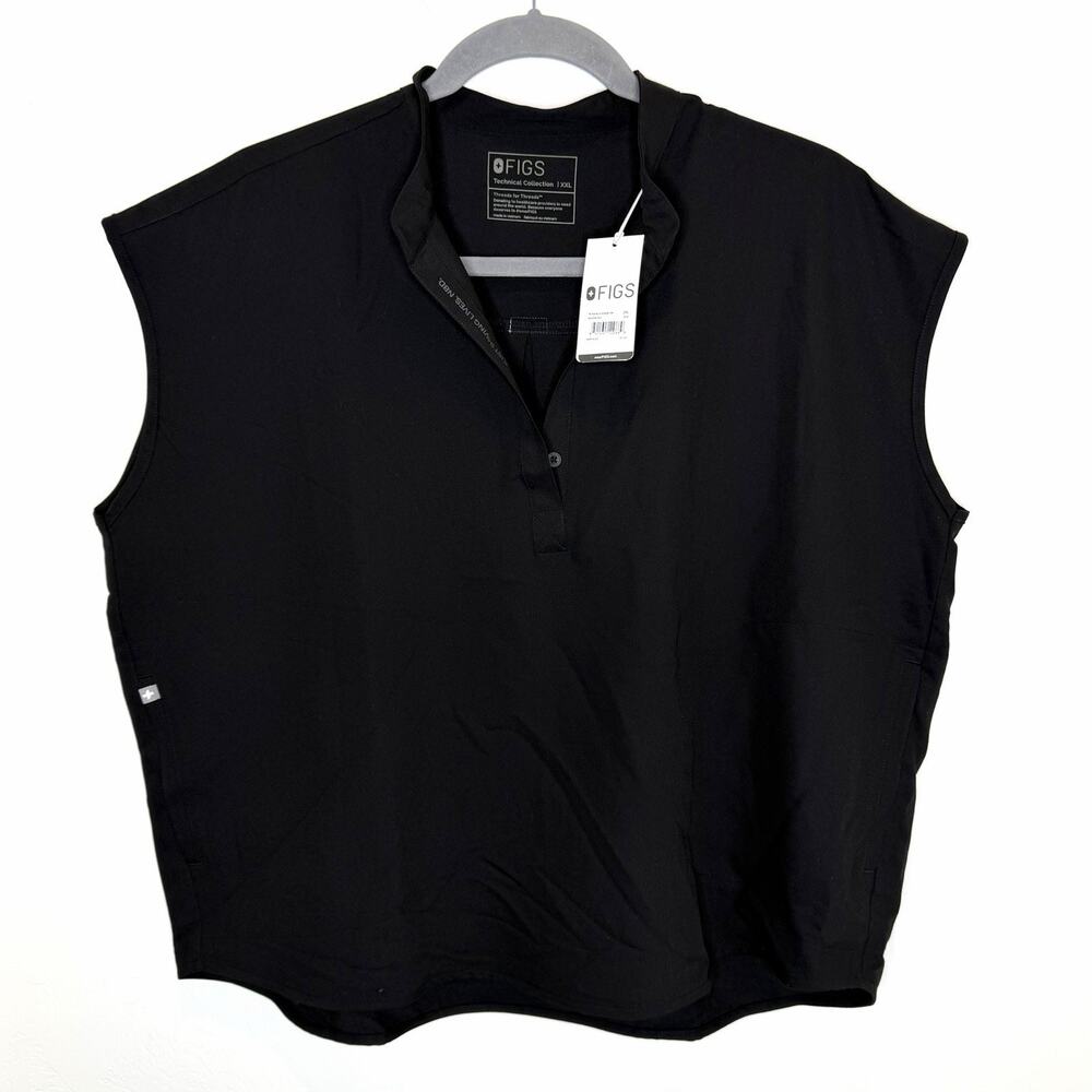 Figs Rafaela Scrub Top Womens Plus 2XL Black